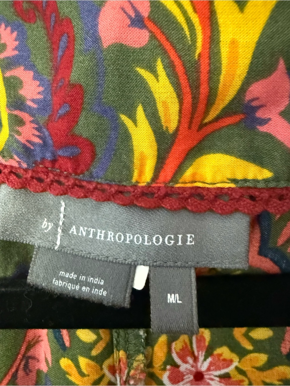 Anthropologie Emmanuelle Maxi Tiered Boho Robe with Multicolor Blooms Size M/L - Picture 7 of 13